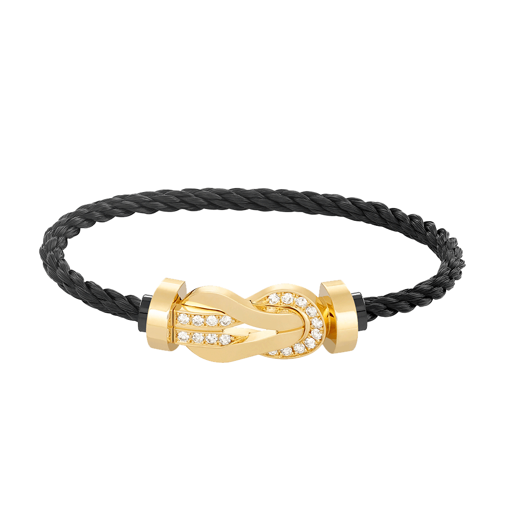 [Rose Tomorrow]CHANCE LARGE 8 FIGURE BUCKLE HALF DIAMOND BRACELET GOLD