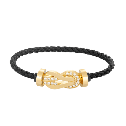 [Rose Tomorrow]CHANCE LARGE 8 FIGURE BUCKLE HALF DIAMOND BRACELET GOLD