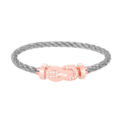 [Rose Tomorrow]CHANCE LARGE 8 FIGURE BUCKLE HALF DIAMOND BRACELET ROSE GOLD