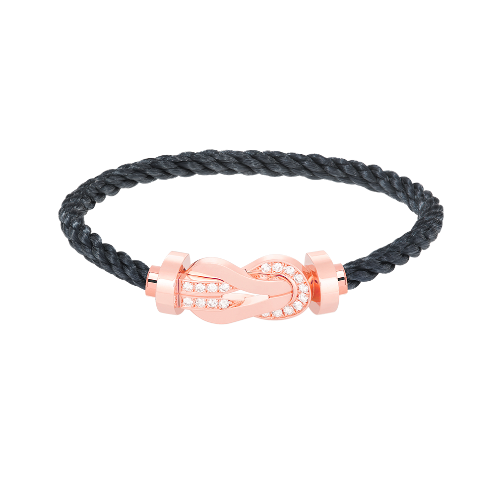 [Rose Tomorrow]CHANCE LARGE 8 FIGURE BUCKLE HALF DIAMOND BRACELET ROSE GOLD