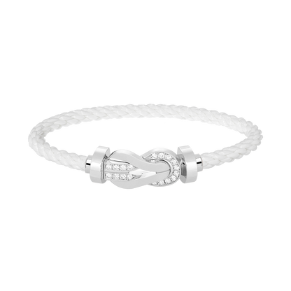 [Rose Tomorrow]CHANCE LARGE 8 FIGURE BUCKLE HALF DIAMOND BRACELET SILVER