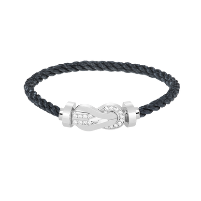 [Rose Tomorrow]CHANCE LARGE 8 FIGURE BUCKLE HALF DIAMOND BRACELET SILVER