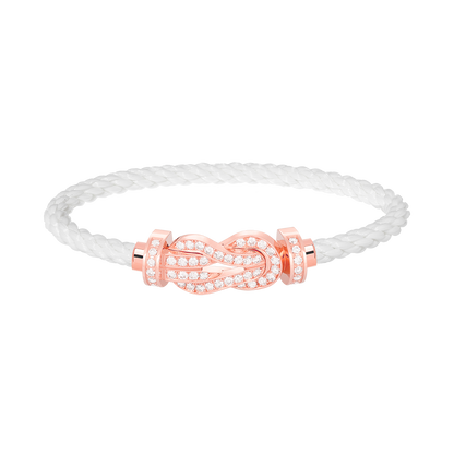 [Rose Tomorrow]CHANCE LARGE 8 FIGURE BUCKLE FULL DIAMOND BRACELET ROSE GOLD