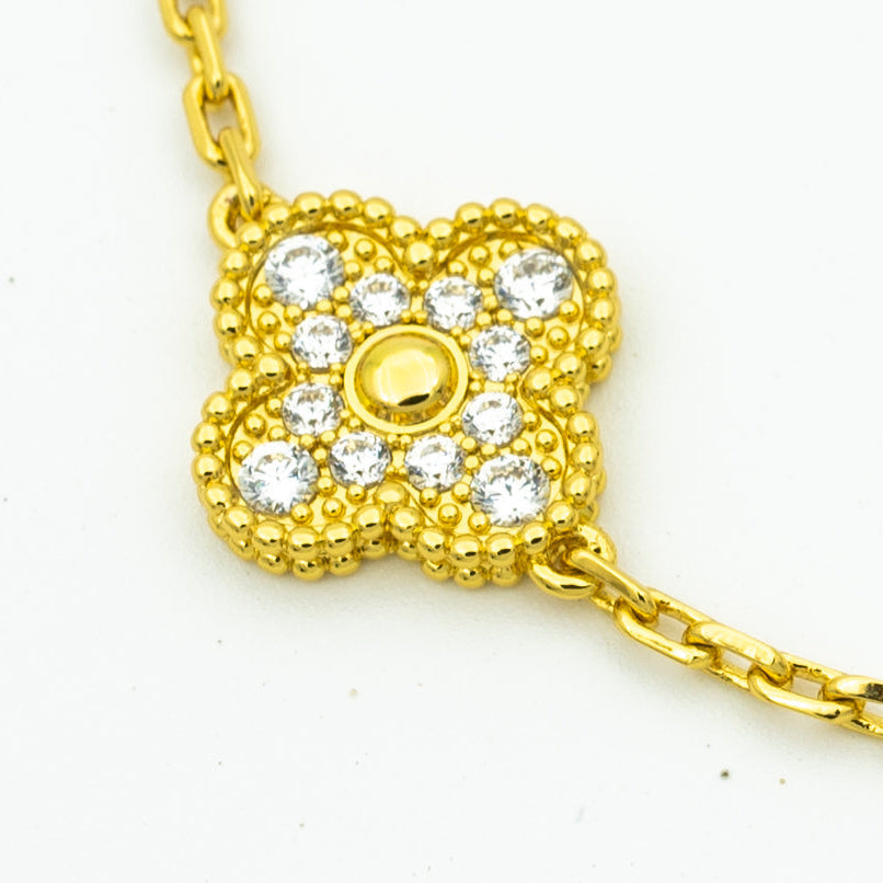 [Rose Tomorrow]CLOVER BRACELET 5 MOTIFS GOLD DIAMOND