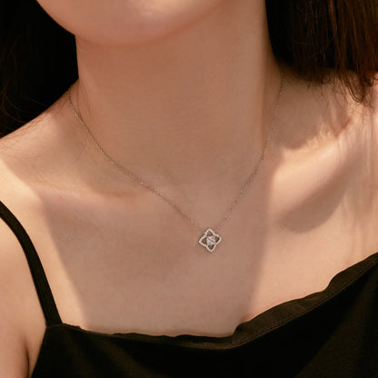 [Rose Tomorrow]Exquisite Flower Shape Princess Cut Necklace