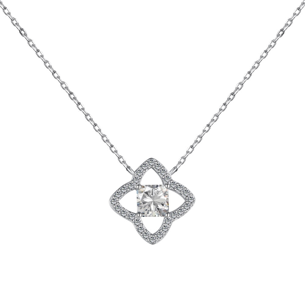 [Rose Tomorrow]Exquisite Flower Shape Princess Cut Necklace