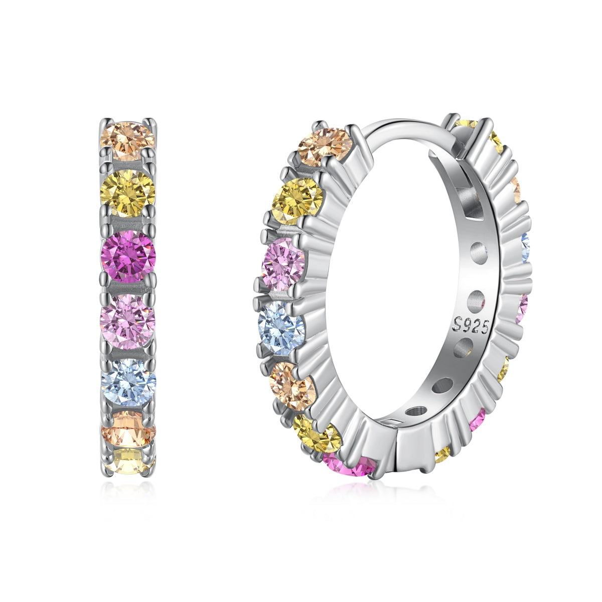 [Rose Tomorrow]Radiant Colorful Round Cut Earrings