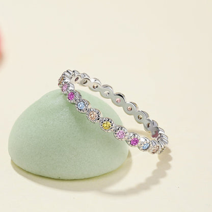 [Rose Tomorrow]Radiant Sparkling Round Cut Daily Ring