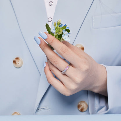 [Rose Tomorrow]Delicate Vibrant Emerald Cut Daily Ring