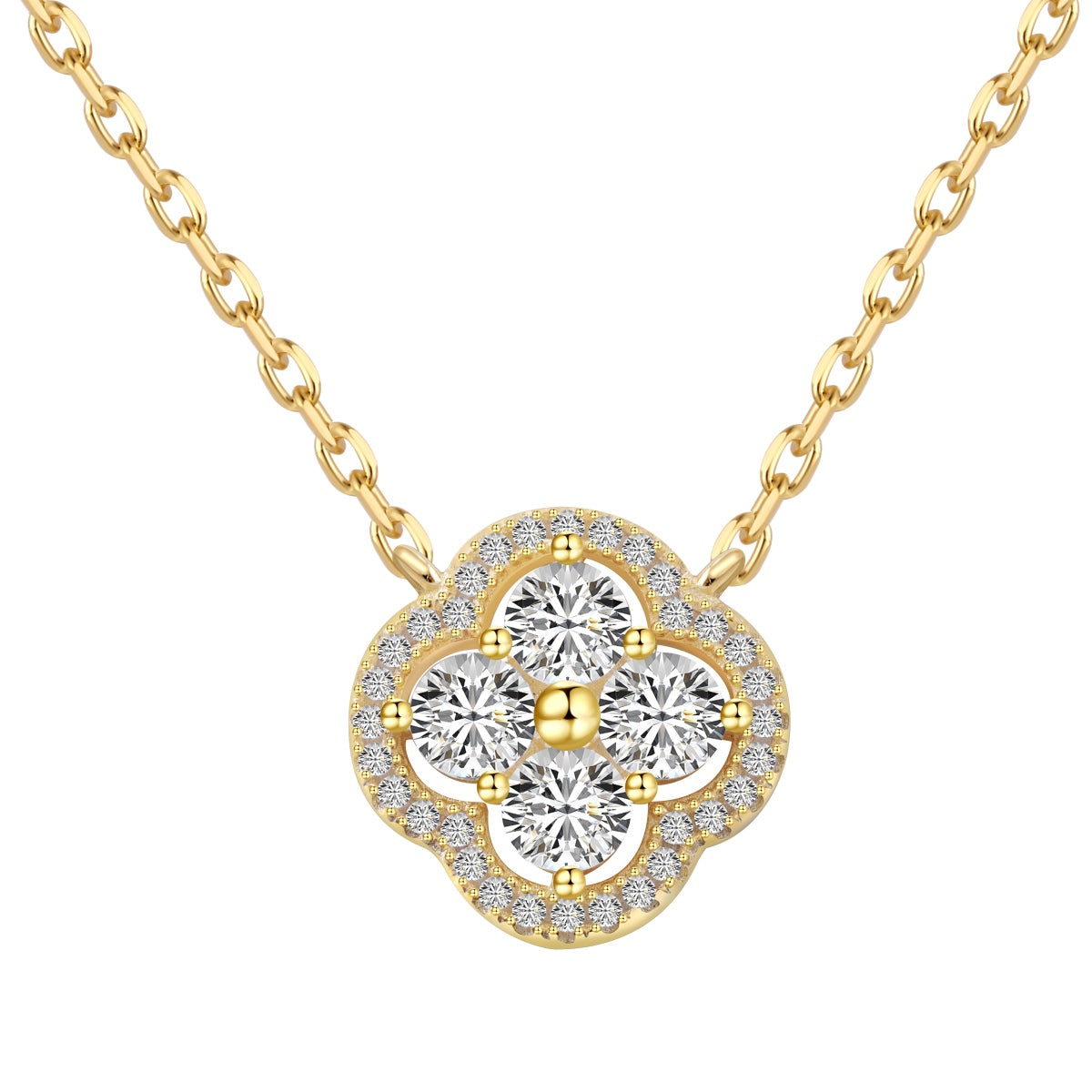 [Rose Tomorrow]Exquisite Necklace With Four-Leaf Clover Flower Design