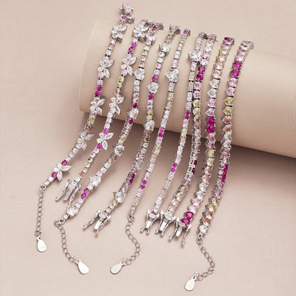 [Rose Tomorrow]Ornate Colorful Butterfly Shape Round Cut Daily Bracelet