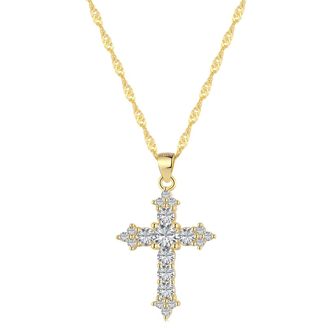 [Rose Tomorrow]Delicate Cross Shape Necklace