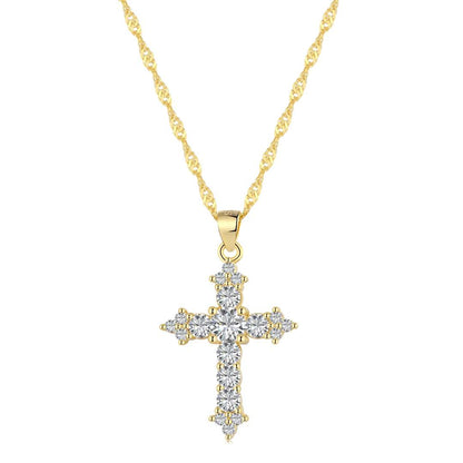 [Rose Tomorrow]Delicate Cross Shape Necklace