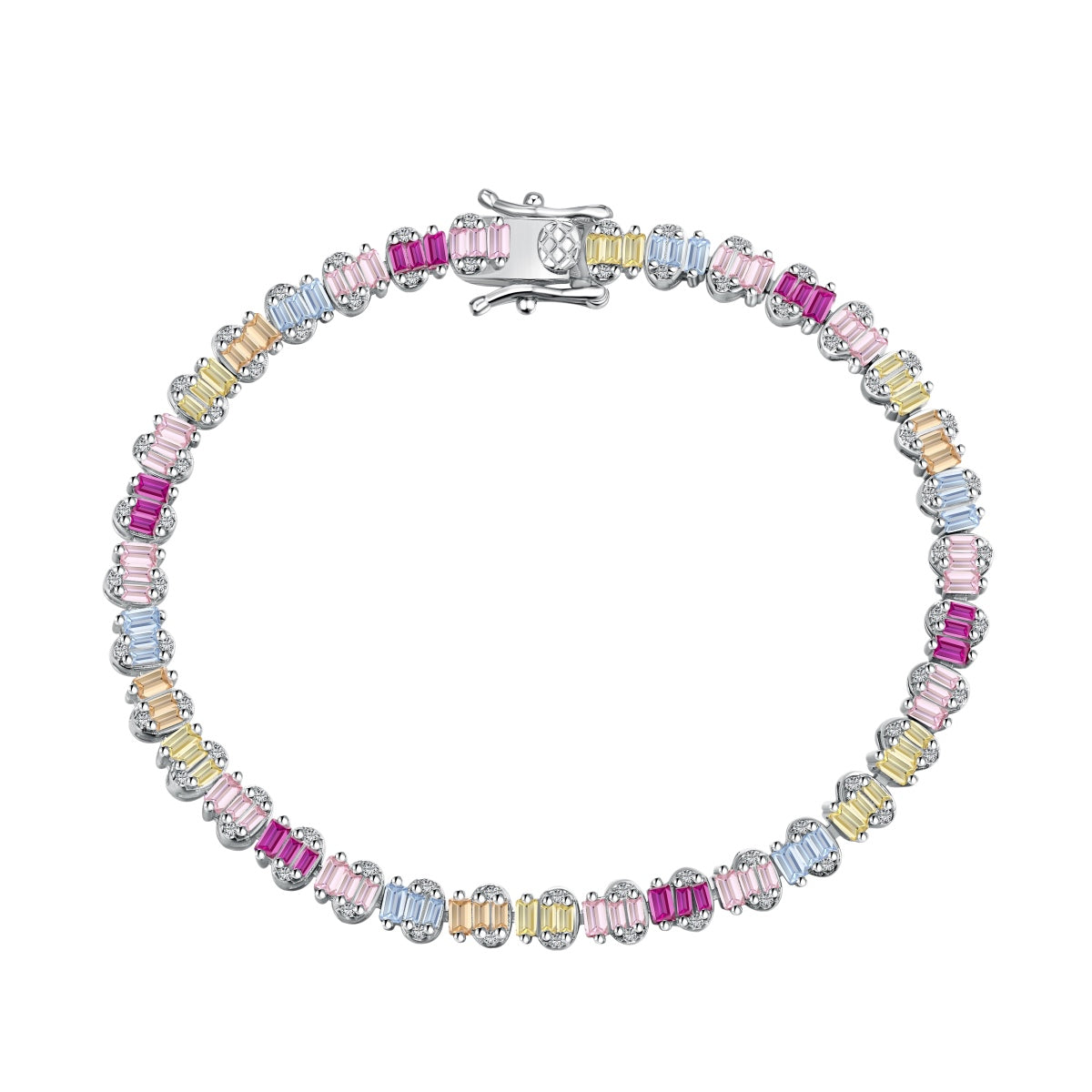 [Rose Tomorrow]Delicate Colorful Emerald Cut Party Bracelet