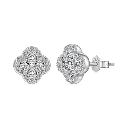 [Rose Tomorrow]Four-Leaf Clover Flower Shaped Earrings