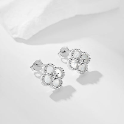 [Rose Tomorrow]Four-Leaf Clover Flower Shape Exquisite Earrings