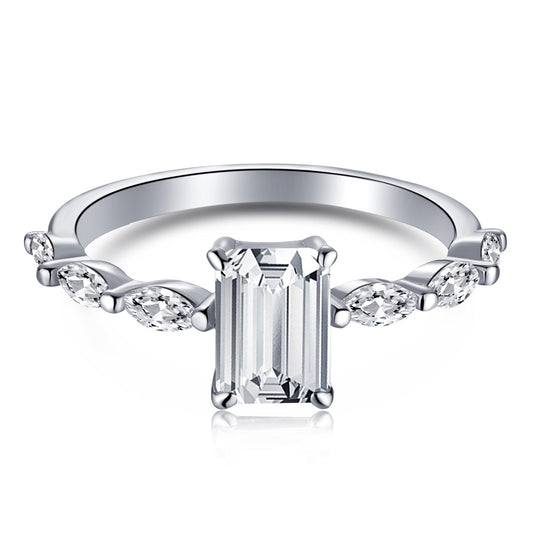 [Rose Tomorrow]1.0 Carat Dainty Resplendent Radiant Cut Daily Ring