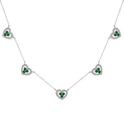 [Rose Tomorrow]Sparkling Five Heart Necklace