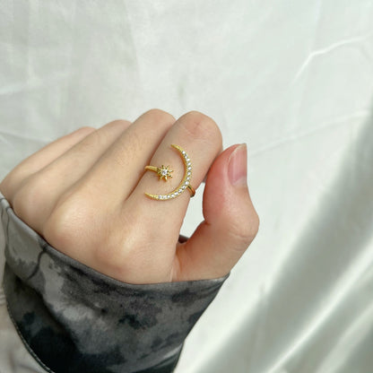 [Rose Tomorrow]Eternity Moon & Star Ring