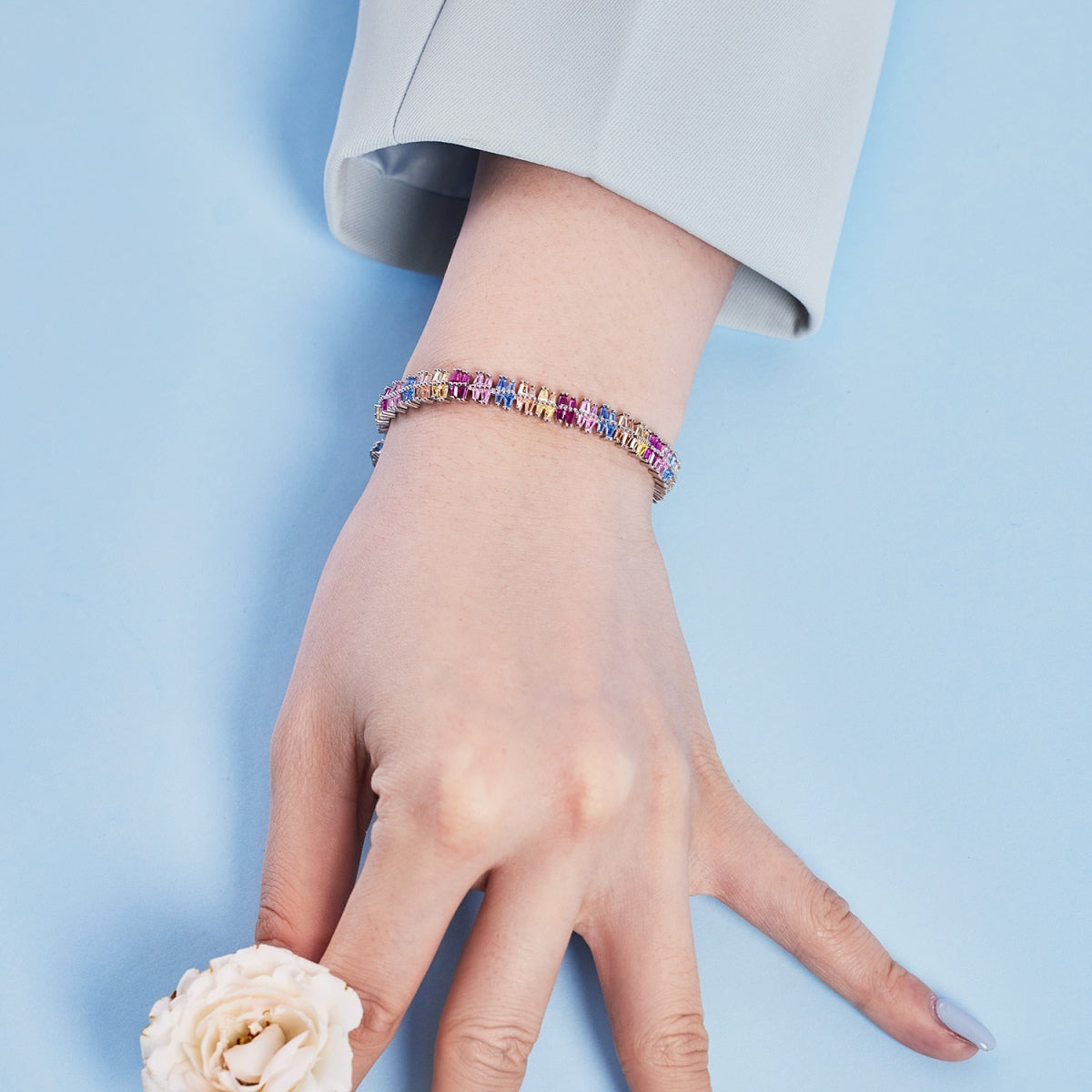 [Rose Tomorrow]Sparkling Exquisite Multi Cut Party Bracelet