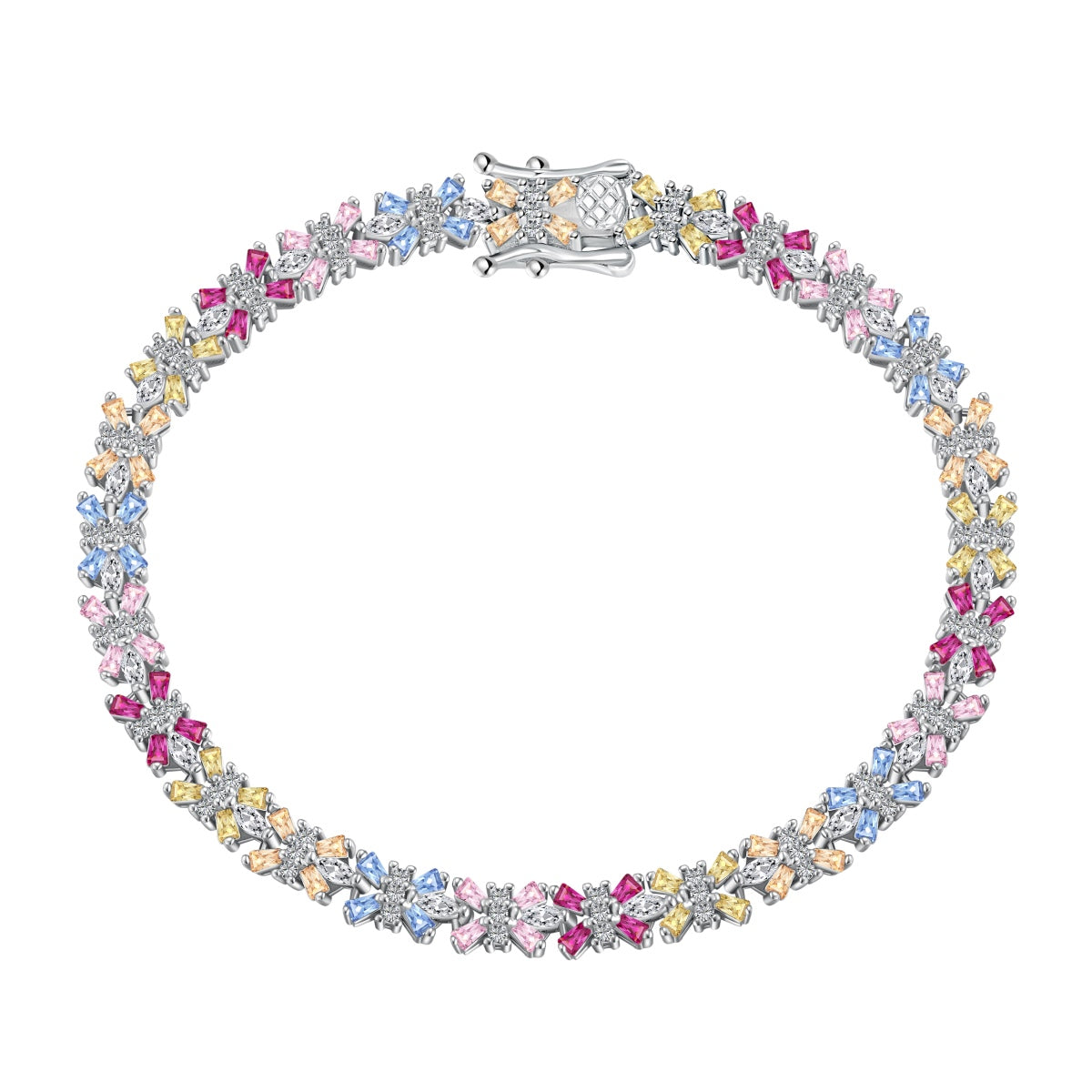 [Rose Tomorrow]Radiant Colorful Emerald Cut Party Bracelet