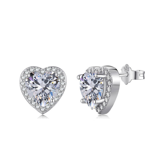 [Rose Tomorrow]Sparkling Heart Shape Lover Earrings