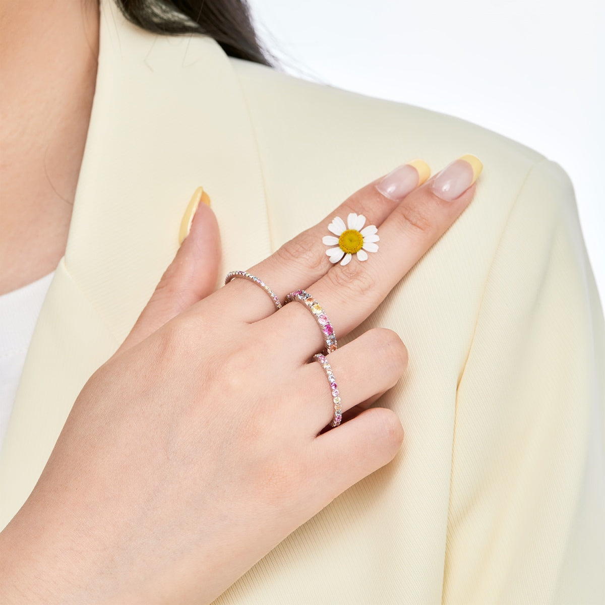 [Rose Tomorrow]Dazzling Lustrous Round Cut Tennis Ring