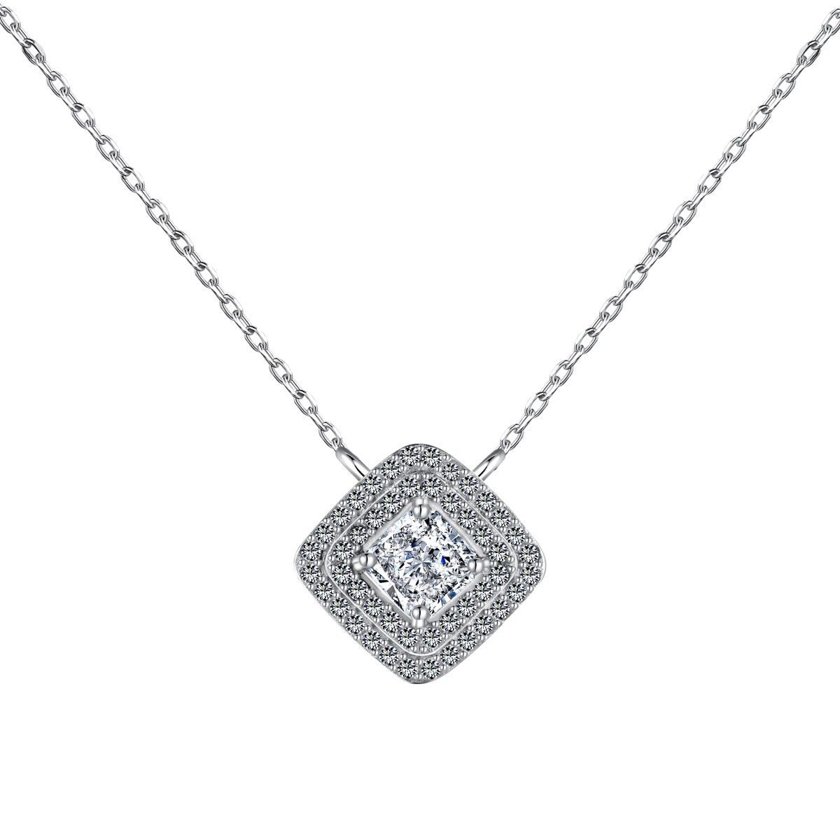 [Rose Tomorrow]Sparkling Asscher Cut Necklace