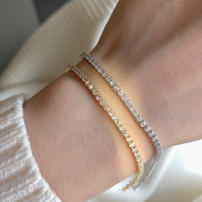 [Rose Tomorrow]Radiant Shinning Princess Cut Tennis Bracelet