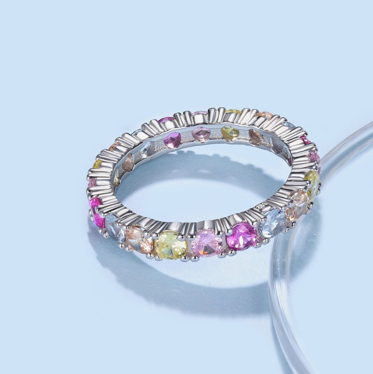 [Rose Tomorrow]Dazzling Lustrous Round Cut Tennis Ring