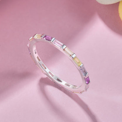 [Rose Tomorrow]Exquisite Multicolored Emerald Cut Daily Ring