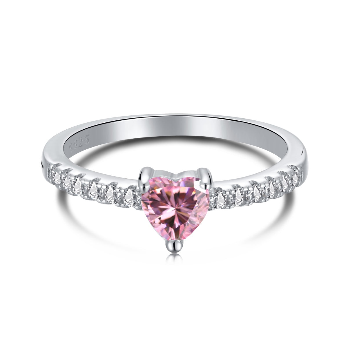 [Rose Tomorrow]0.5 Carat CaratEternity Charming Heart Shape Lover Ring