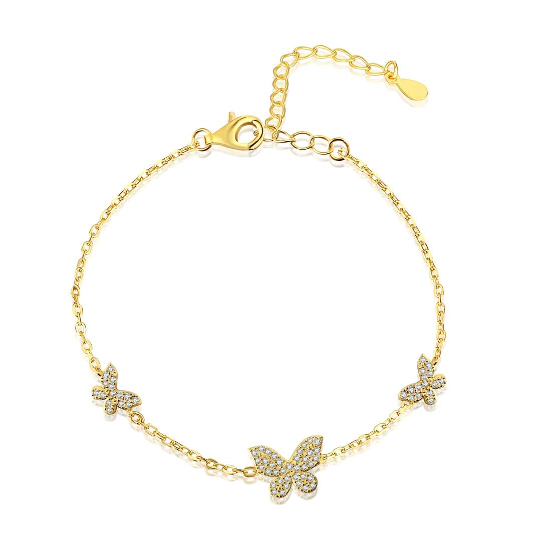 [Rose Tomorrow]Delicate Butterfly Pendant Bracelet