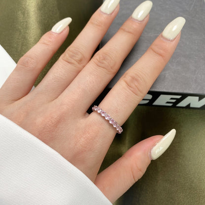 [Rose Tomorrow]Sparkling Round Cut Tennis Ring