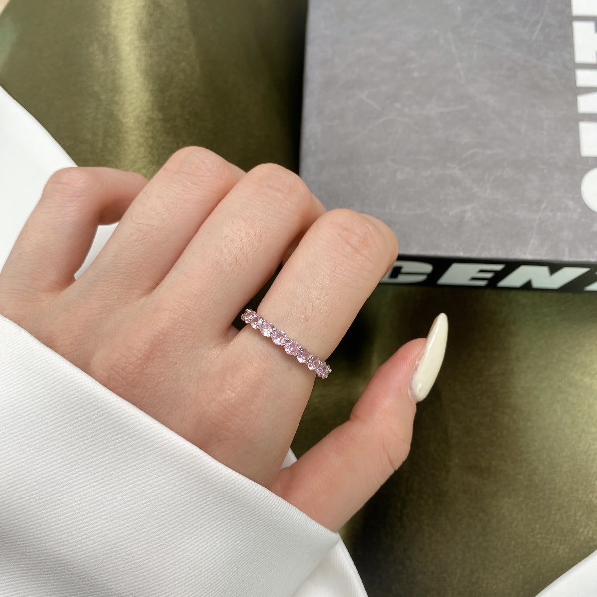 [Rose Tomorrow]Sparkling Round Cut Tennis Ring