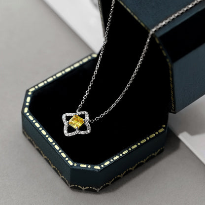 [Rose Tomorrow]Exquisite Flower Shape Princess Cut Necklace