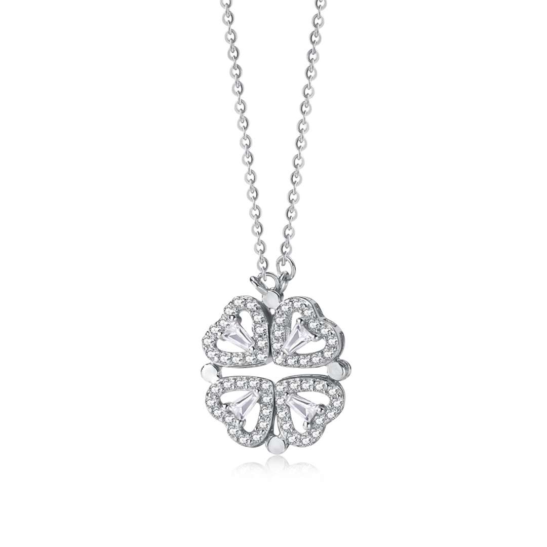 [Rose Tomorrow]Ornate Heart Cut Flower Shape Necklace