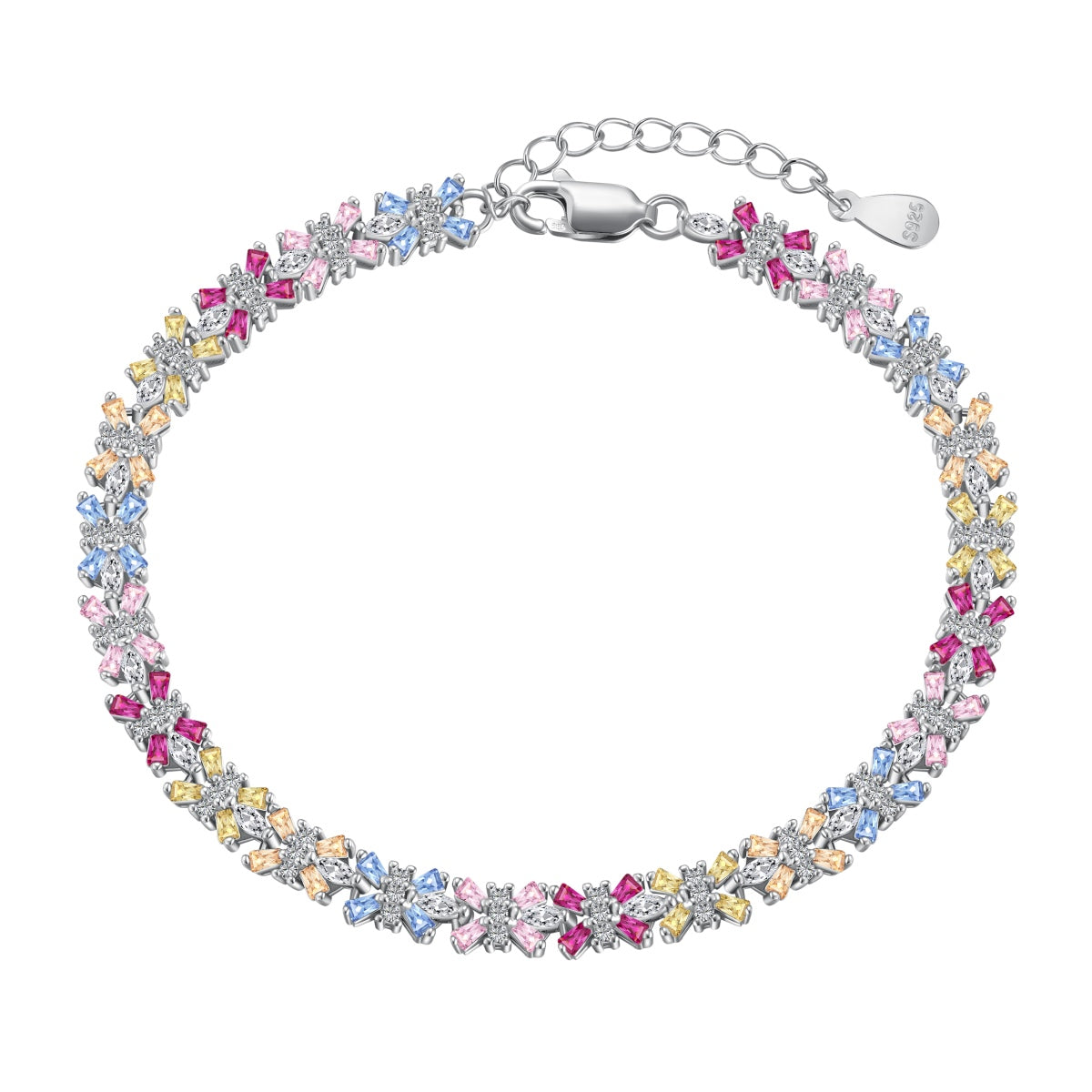 [Rose Tomorrow]Radiant Colorful Emerald Cut Party Bracelet