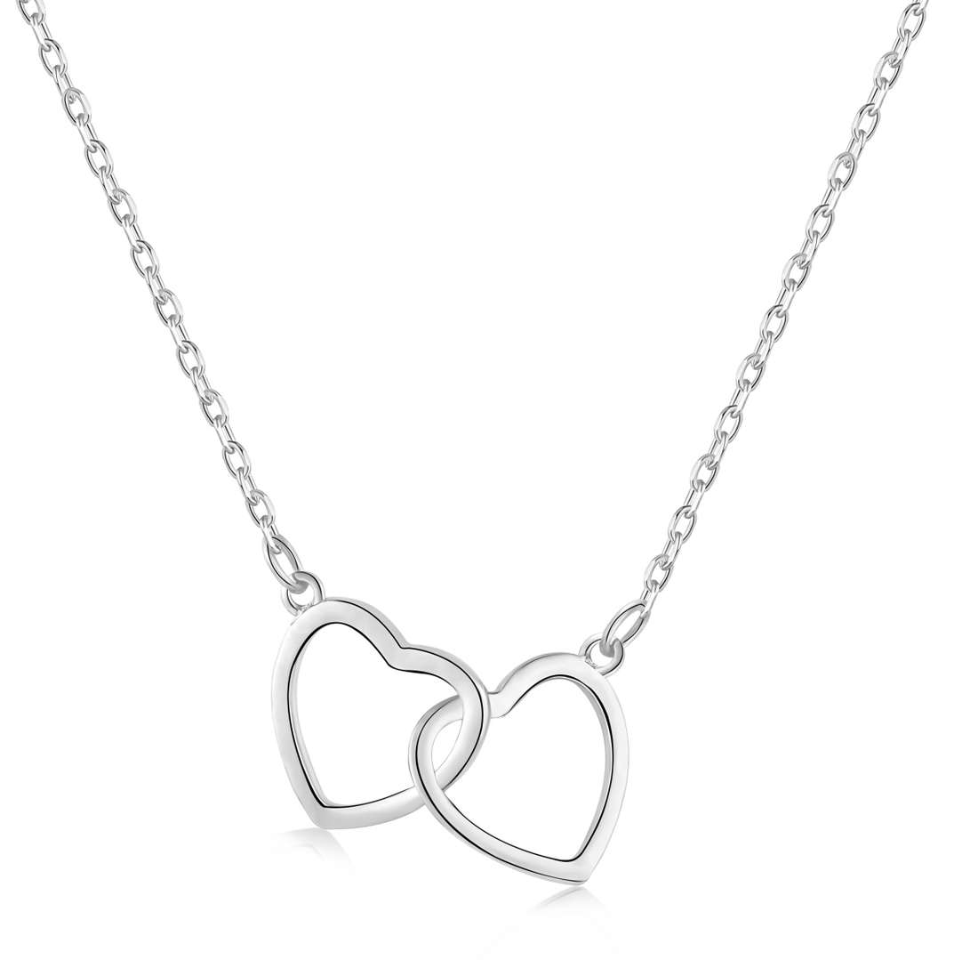 [Rose Tomorrow]Sterling Silver Love Double Ring Necklace