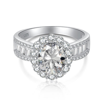 [Rose Tomorrow]1.5 Carat Dazzling Charming Oval Cut Banquet Ring