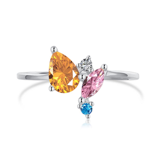 [Rose Tomorrow]Radiant Colorful Multi Cut Daily Ring