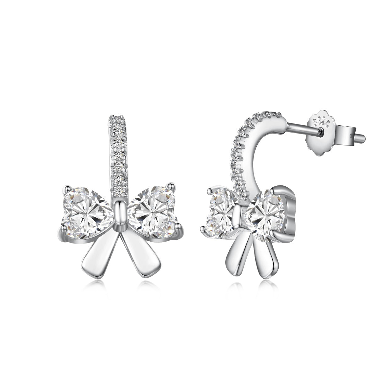 [Rose Tomorrow]Exquisite Earrings With Heart-Shaped Bow Design