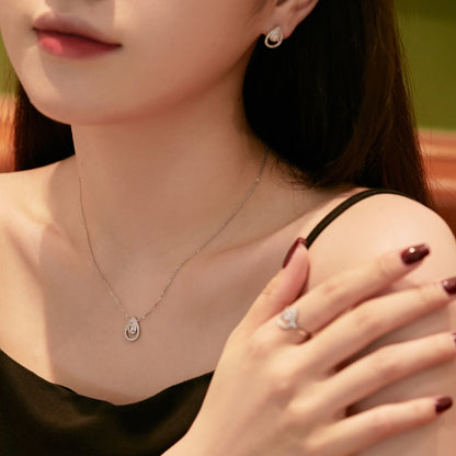 [Rose Tomorrow]Sparkling Delicate Water Drop Shape Daily Earrings