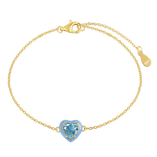 [Rose Tomorrow]Sparkling Romantic Heart Shape Lover Bracelet