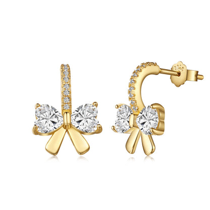 [Rose Tomorrow]Exquisite Earrings With Heart-Shaped Bow Design