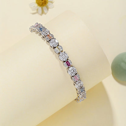 [Rose Tomorrow]Dazzling Radiant Multi Cut Daily Bracelet