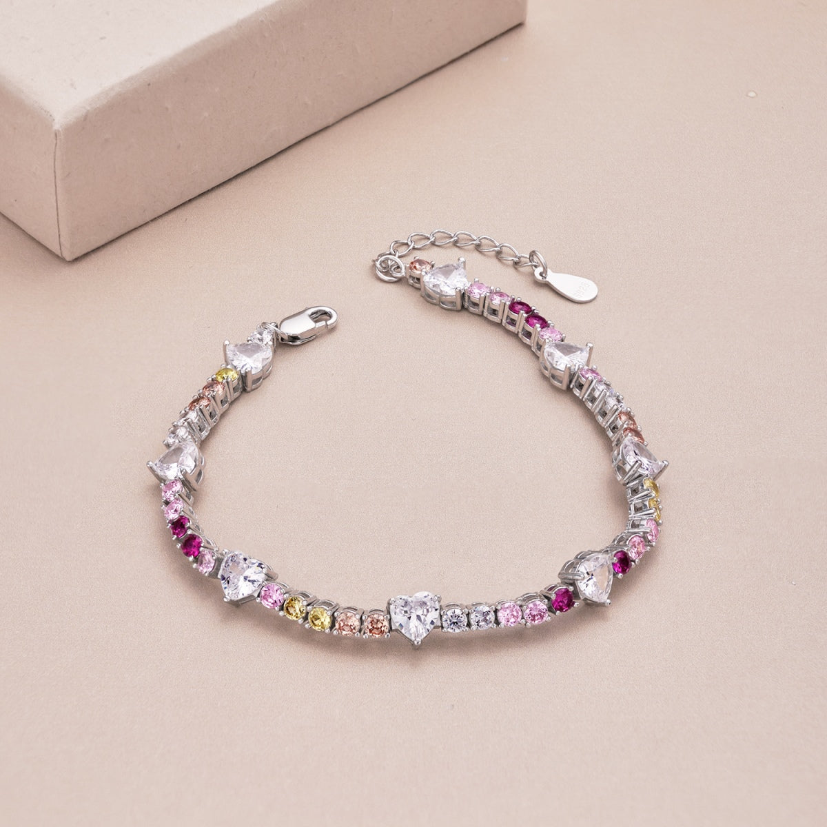 [Rose Tomorrow]Romantic Heart Shape Round Cut Lover Bracelet