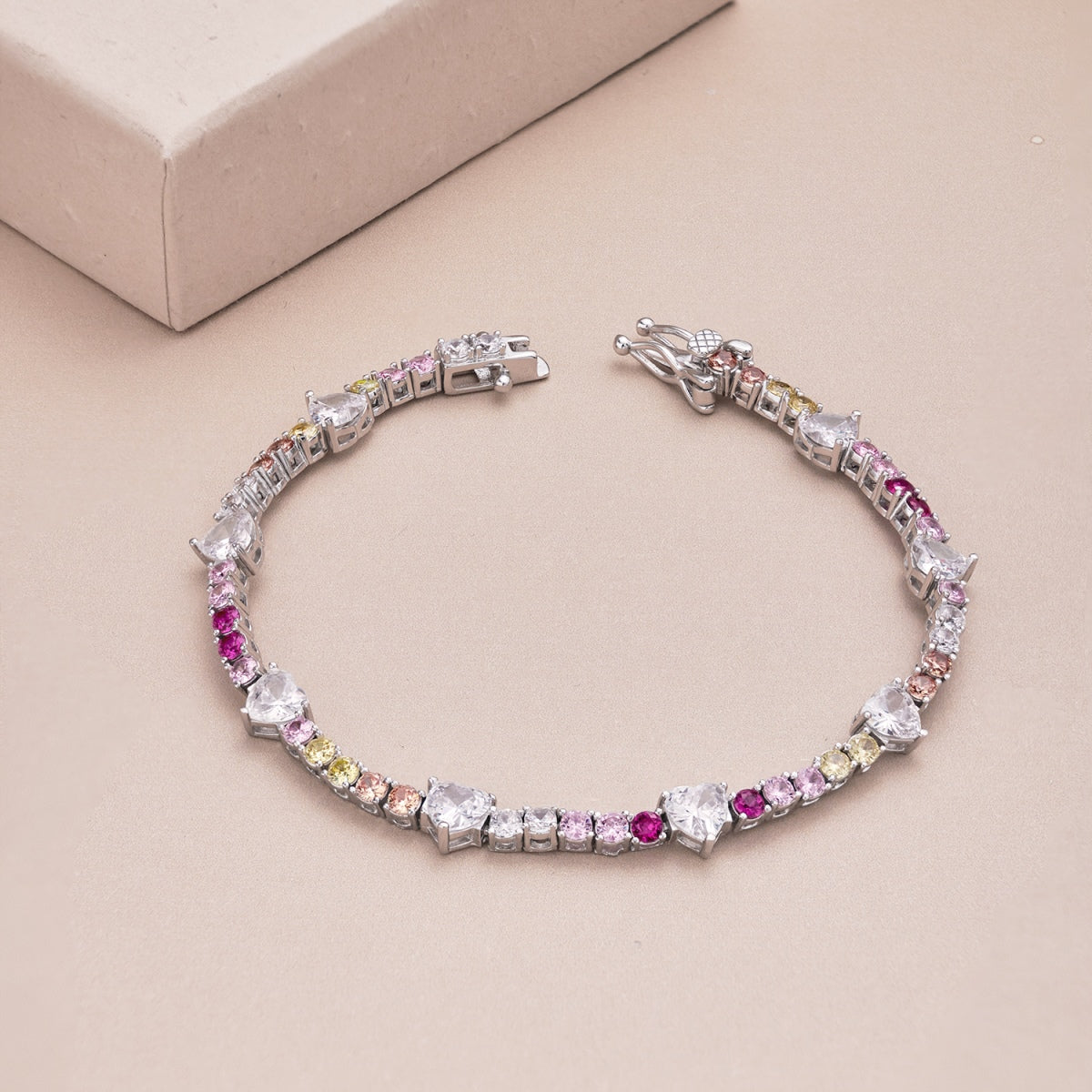 [Rose Tomorrow]Romantic Heart Shape Round Cut Lover Bracelet