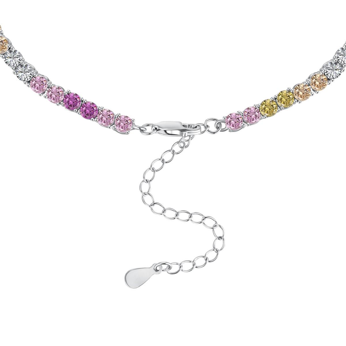 [Rose Tomorrow]Delicate Colorful Tennis Necklace