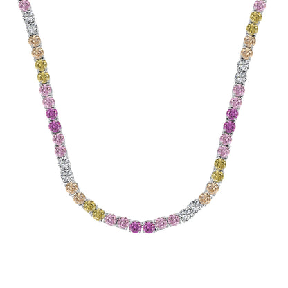 [Rose Tomorrow]Delicate Colorful Tennis Necklace